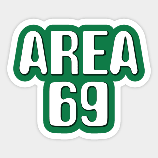 Funny Alien Design Area 69 Sticker